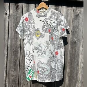 7-UP Fido Dido 80s Mascot Rare All Over Print Graphic Tee Large